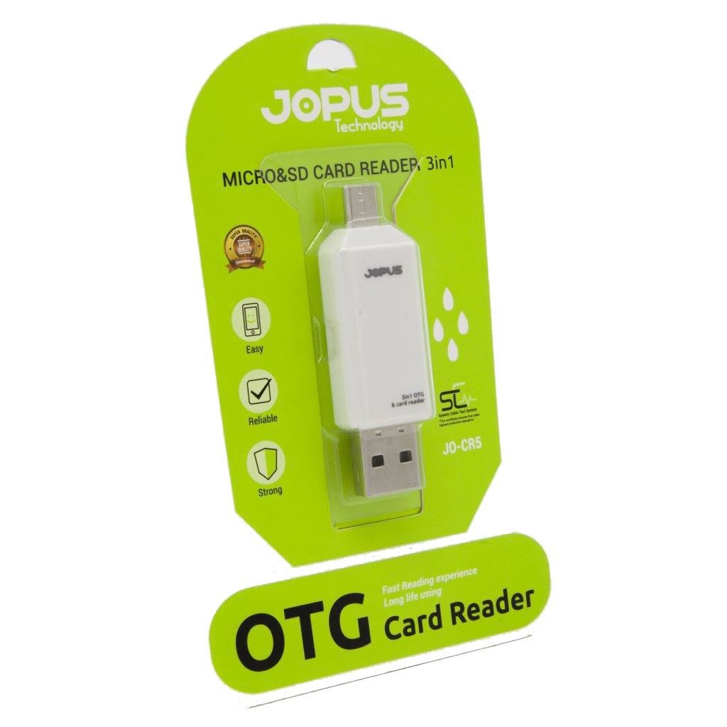 Jopus Universal Micro Beyaz 3in1 Kart Okuyuculu USB Otg JO-CR5