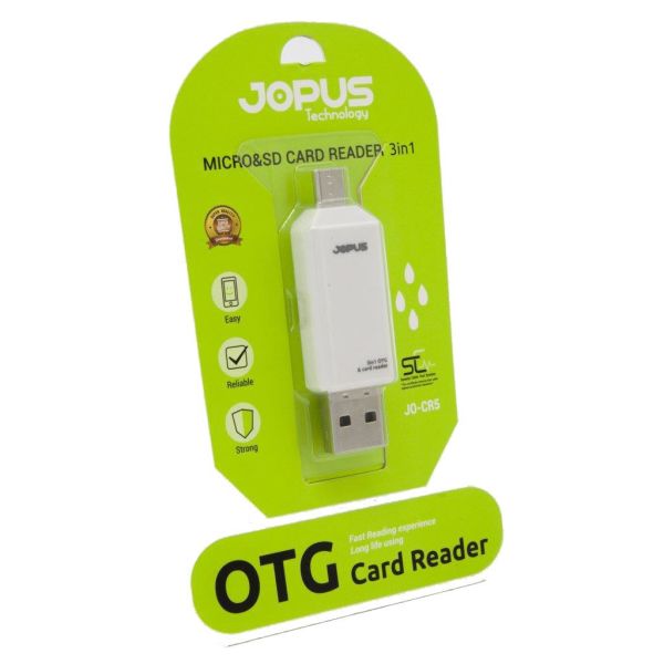 Jopus Universal Micro Beyaz 3in1 Kart Okuyuculu USB Otg JO-CR5