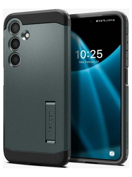 Spigen Galaxy S24 ile Uyumlu Kılıf Tough Armor Kickstand Abyss Green