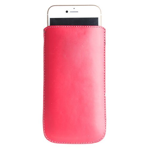 Lumia 820 ile Uyumlu Kılıf Çekmeli Gerçek Deri Kırmızı