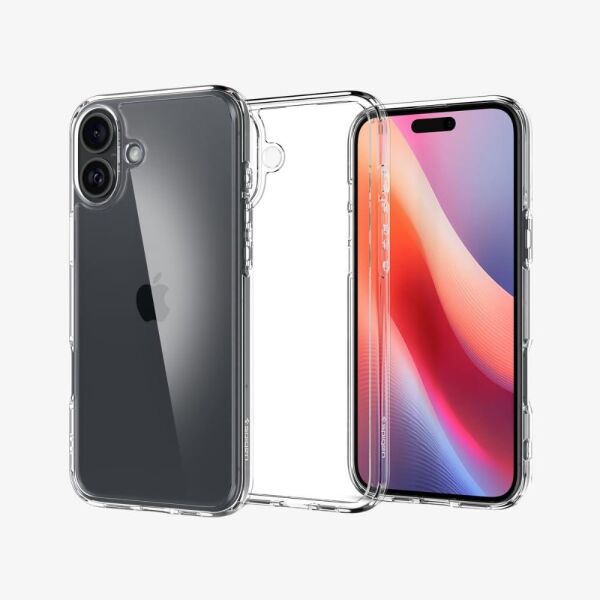 Spigen iPhone 16 Plus ile Uyumlu Kılıf Crystal Hybrid Crystal Clear