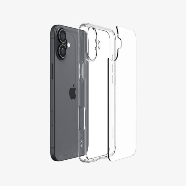 Spigen iPhone 16 Plus ile Uyumlu Kılıf Crystal Hybrid Crystal Clear