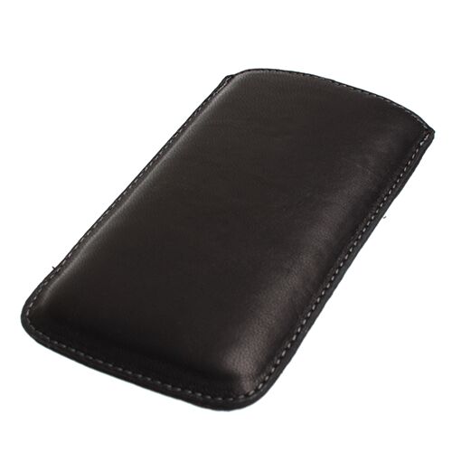 Lumia 520 ile Uyumlu Çekmeli Deri Kılıf Siyah