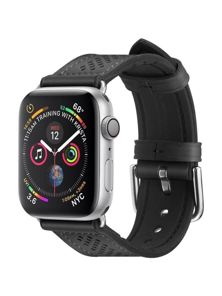 Spigen Watch 42mm Seri 10 - 41mm Seri 9/8/7 - 40mm Seri SE2/SE/6/5/4 ile Uyumlu Kordon Kayış Band Retro Fit Black