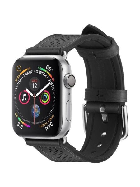 Spigen Apple Watch 42mm Seri 10 - 41mm Seri 9/8/7 - 40mm Seri SE2/SE/6/5/4 ile Uyumlu Kordon Kayış Band Retro Fit Black