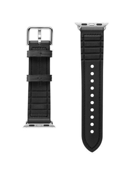 Spigen Apple Watch 42mm Seri 10 - 41mm Seri 9/8/7 - 40mm Seri SE2/SE/6/5/4 ile Uyumlu Kordon Kayış Band Retro Fit Black