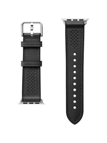Spigen Watch 42mm Seri 10 - 41mm Seri 9/8/7 - 40mm Seri SE2/SE/6/5/4 ile Uyumlu Kordon Kayış Band Retro Fit Black