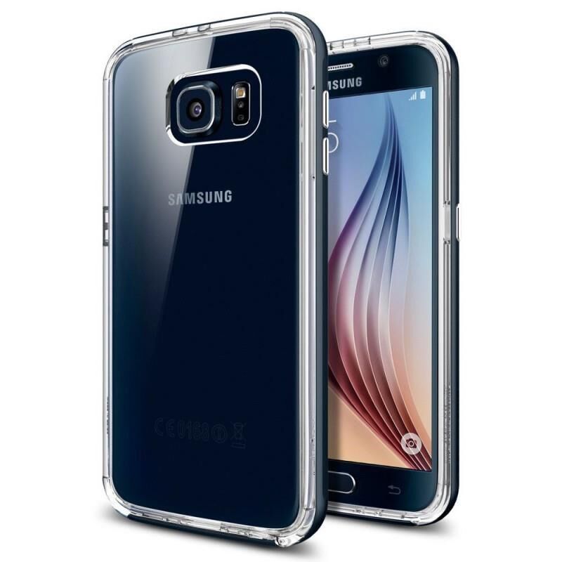 Spigen Galaxy S6 ile Uyumlu Kılıf Neo Hybrid CC Metal Slate