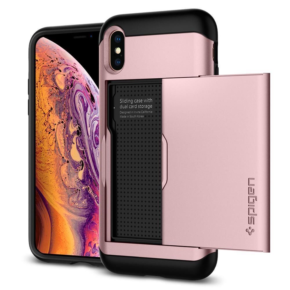 Spigen iPhone XS ile Uyumlu Kılıf Slim Armor CS Rose Gold