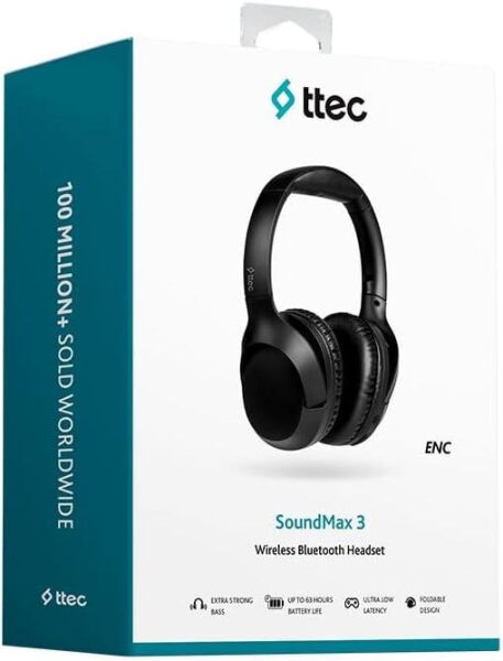 Ttec SoundMax 3 Kablosuz Kulak Üstü Bluetooth Kulaklık 2KM150S Siyah