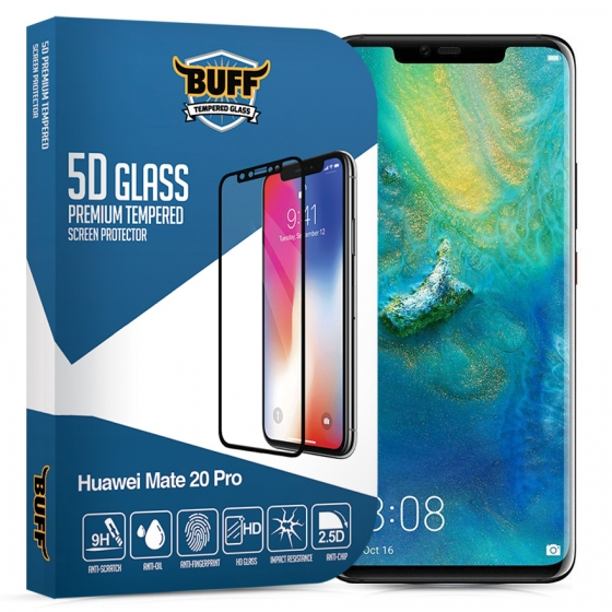 Buﬀ Mate 20 Pro ile Uyumlu 5D ile Uyumlu Glass Ekran Koruyucu