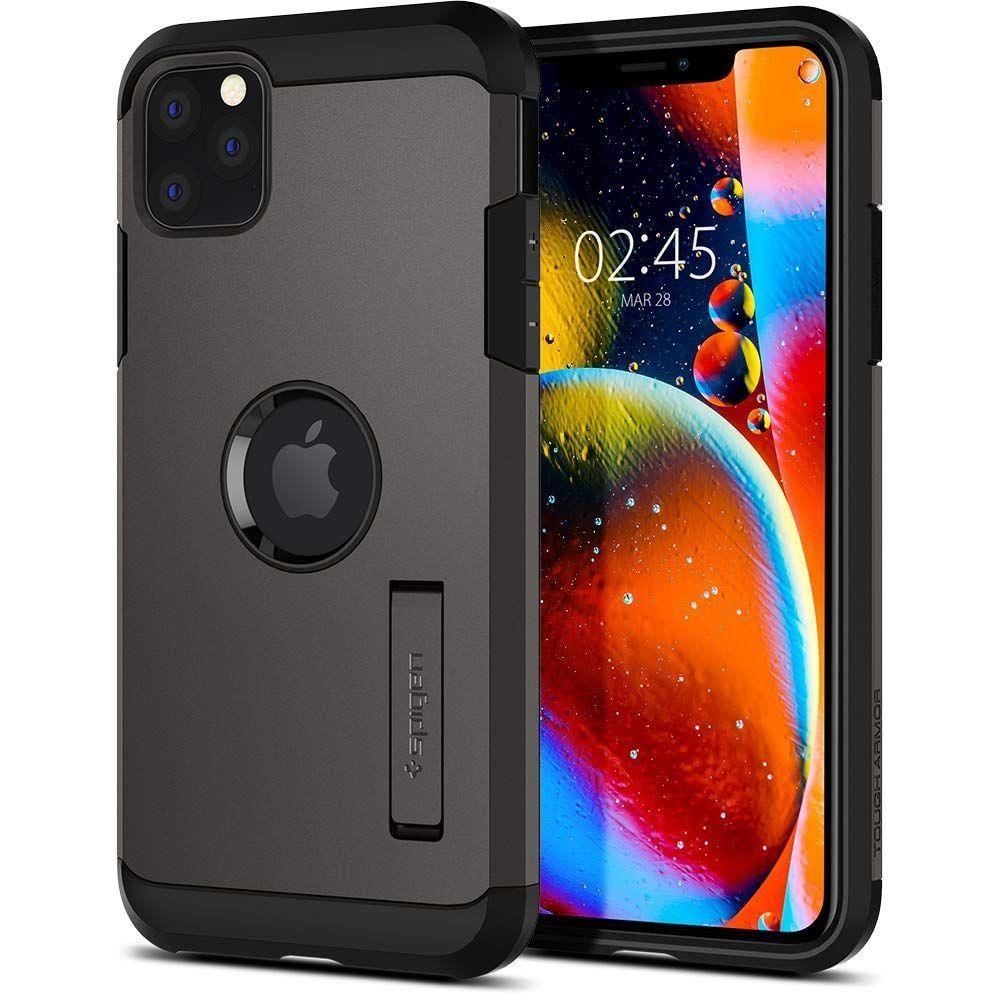 Spigen iPhone 11 Pro Max ile Uyumlu Kılıf Tough Armor Gunmetal