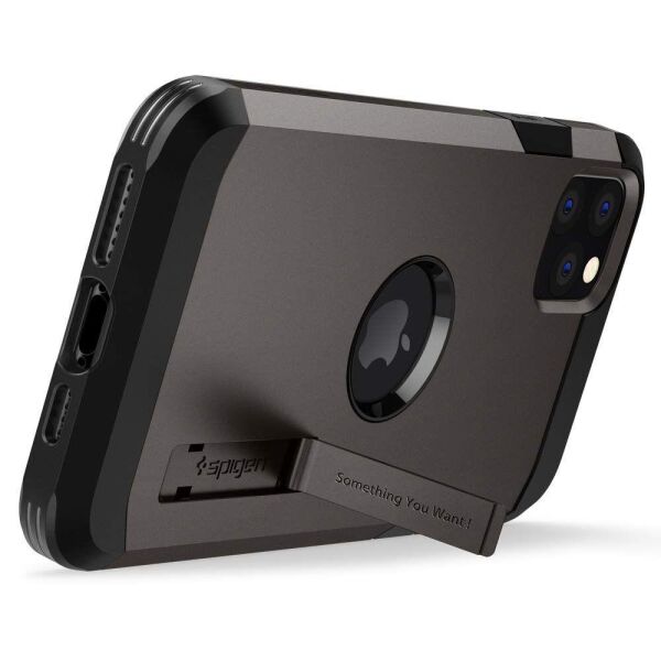 Spigen iPhone 11 Pro Max ile Uyumlu Kılıf Tough Armor Gunmetal