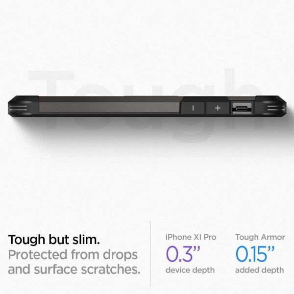 Spigen iPhone 11 Pro Max ile Uyumlu Kılıf Tough Armor Gunmetal