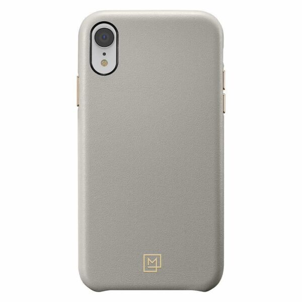 Spigen iPhone XR ile Uyumlu Kılıf La Manon Câlin Premium Deri Tasarım Oatmeal Beige