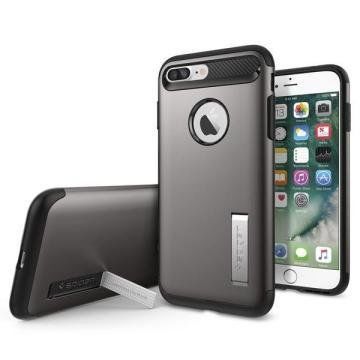 Spigen iPhone 7 Plus / 8 Plus ile Uyumlu Kılıf Slim Armor Gun Metal