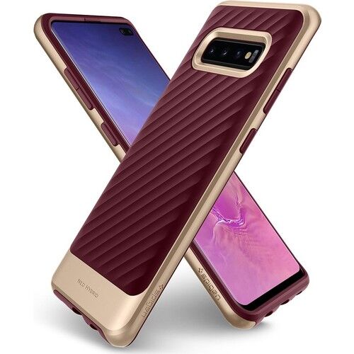 Spigen Galaxy S10 Plus ile Uyumlu Kılıf Neo Hybrid Burgundy