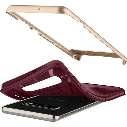 Spigen Galaxy S10 Plus ile Uyumlu Kılıf Neo Hybrid Burgundy