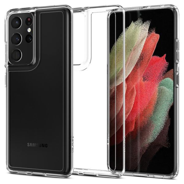 Spigen Galaxy S21 Ultra ile Uyumlu Kılıf Ultra Hybrid Crystal Clear