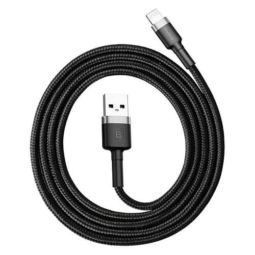 Baseus Lightning 1 Metre Kevlar Kablo Siyah/Gri