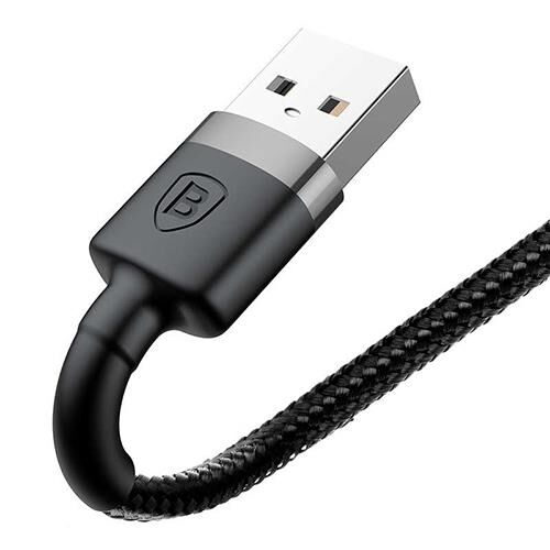 Baseus Lightning 1 Metre Kevlar Kablo Siyah/Gri