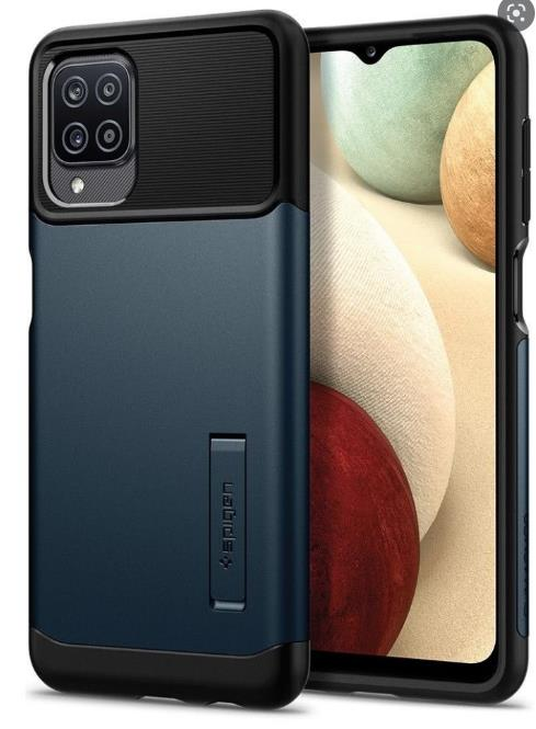 Spigen Galaxy A12 ile Uyumlu Kılıf Slim Armor Metal Slate
