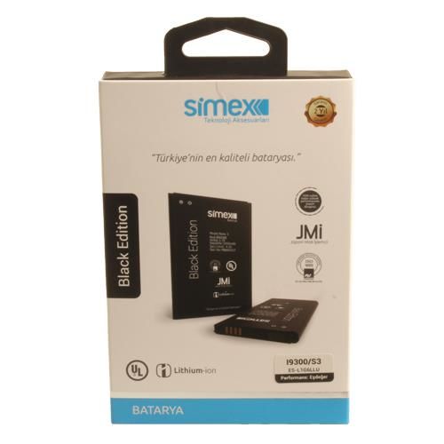 Simex I9300 Galaxy S3 ile Uyumlu Black Edition Batarya 2100mAh