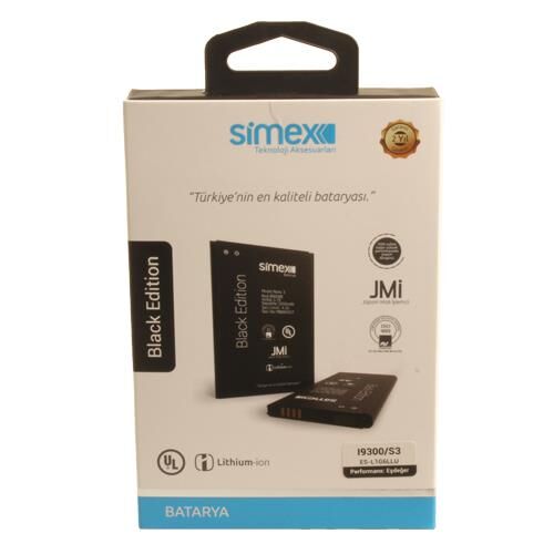 Simex I9300 Galaxy S3 ile Uyumlu Black Edition Batarya 2100mAh