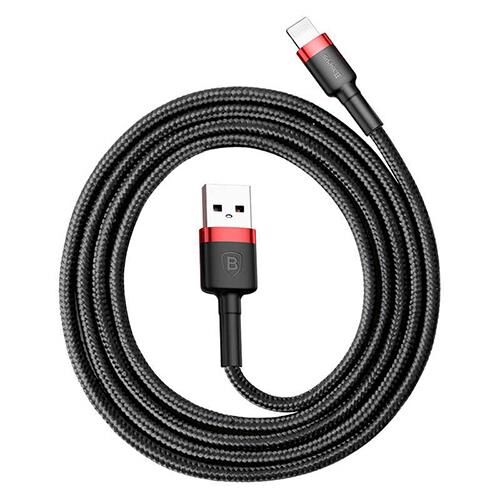 Baseus Lightning 1 Metre Kevlar Kablo Siyah-Kırmızı