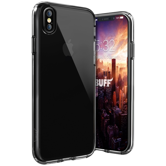 Buff iPhone X ile Uyumlu Air Hybrid Kılıf Smoke Black