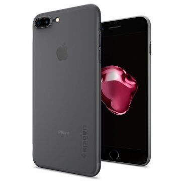 Spigen iPhone 7 Plus ile Uyumlu Kılıf Air Skin Ultra İnce 4 Tarafı Tam Koruma Black