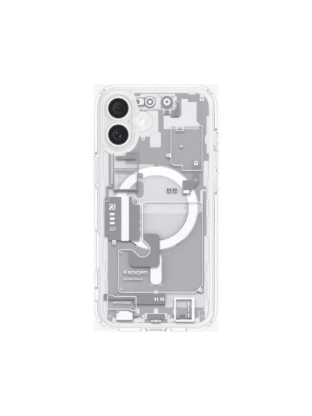 Spigen iPhone 16 Plus ile Uyumlu Kılıf Ultra Hybrid MagFit MagSafe Özellikli Zero One White