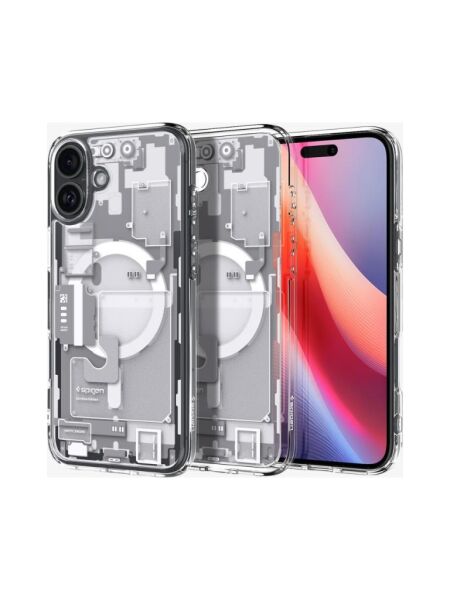 Spigen iPhone 16 Plus ile Uyumlu Kılıf Ultra Hybrid MagFit MagSafe Özellikli Zero One White