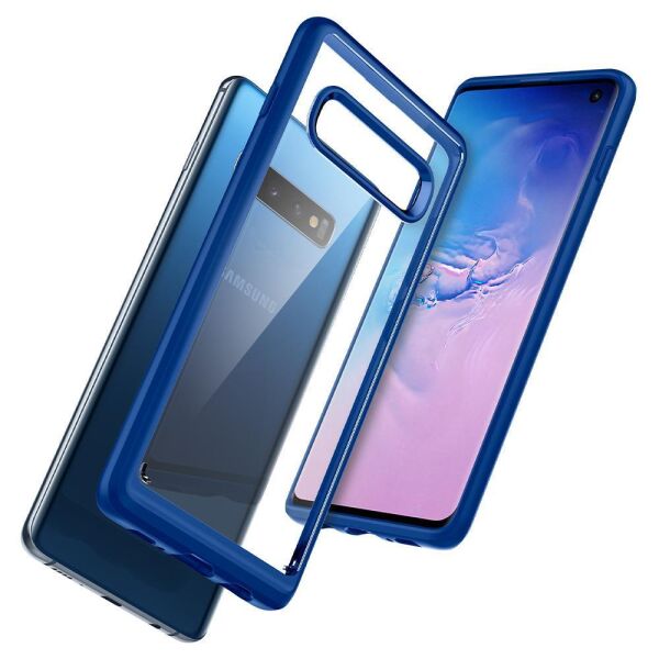 Spigen Galaxy S10 ile Uyumlu Kılıf Ultra Hybrid Prism Blue