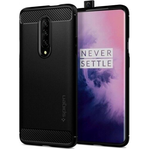 Spigen OnePlus 7 Pro ile Uyumlu Kılıf Rugged Armor Matte Black