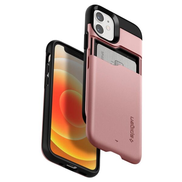Spigen iPhone 12 Mini ile Uyumlu Kılıf Slim Armor CS Rose Gold