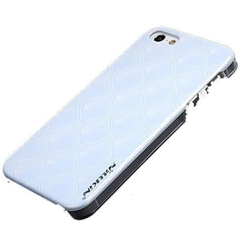 iPhone SE/5S/5 ile Uyumlu Sert Kauçuk Kılıf Logolu Parlak Beyaz Renk