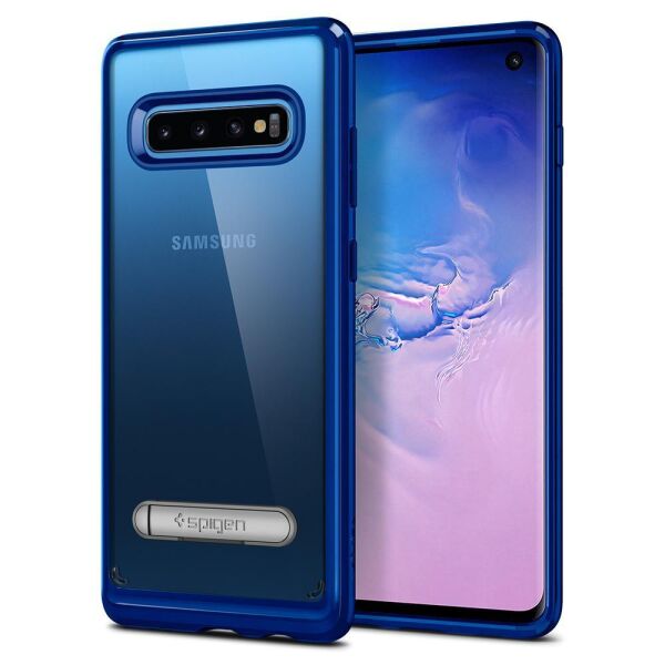 Spigen Galaxy S10 ile Uyumlu Kılıf Ultra Hybrid S Prism Blue