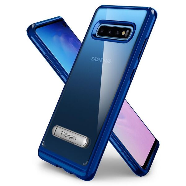 Spigen Galaxy S10 ile Uyumlu Kılıf Ultra Hybrid S Prism Blue