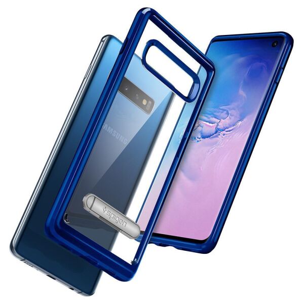 Spigen Galaxy S10 ile Uyumlu Kılıf Ultra Hybrid S Prism Blue
