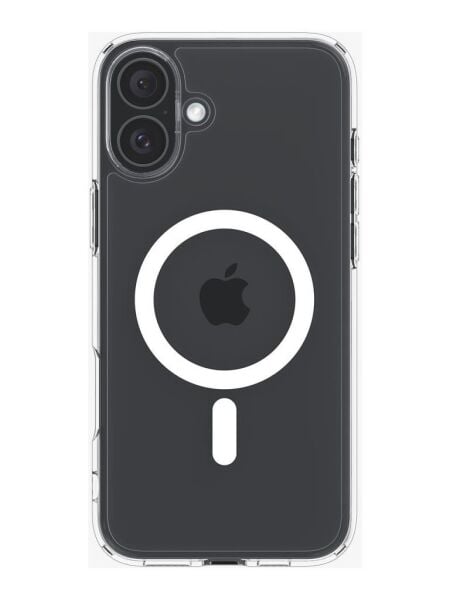 Spigen iPhone 16 Plus ile Uyumlu Kılıf Crystal Hybrid MagFit MagSafe Özellikli White