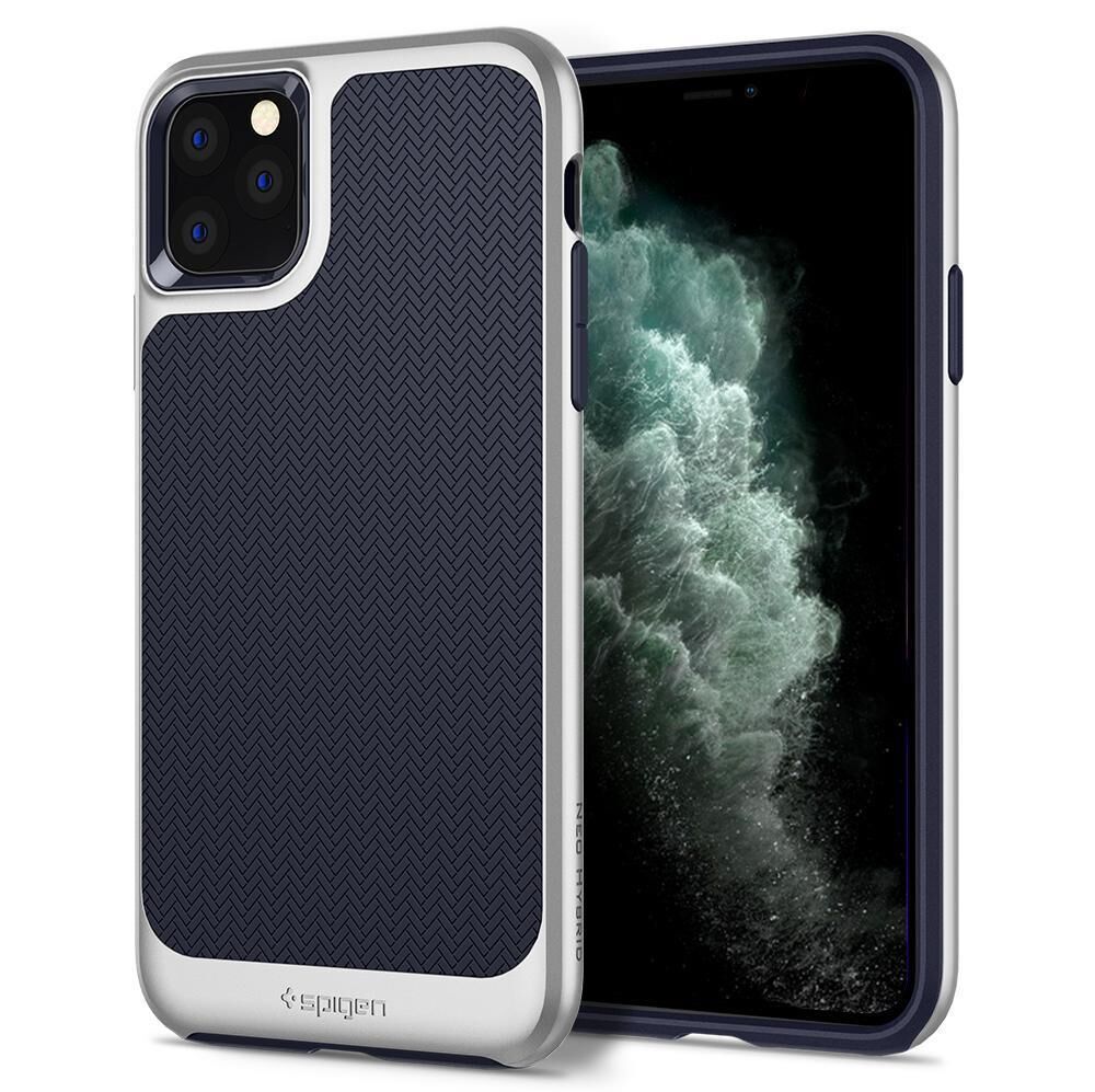 Spigen iPhone 11 Pro Max ile Uyumlu Kılıf Neo Hybrid Satin Silver