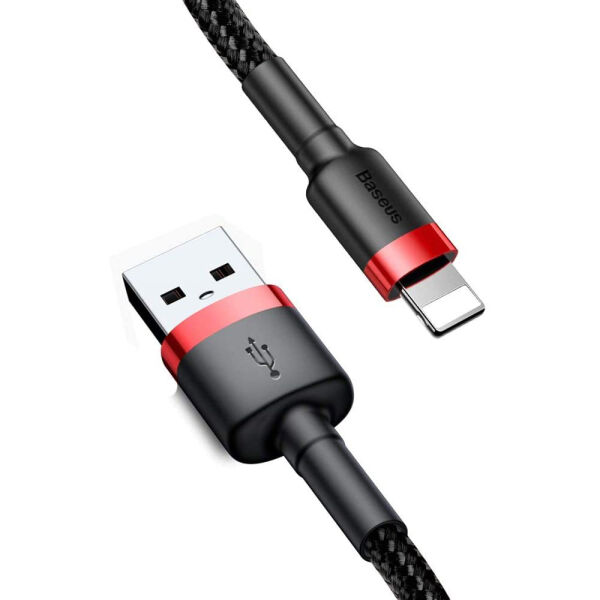 Baseus Cafule 1.5 A Lightning 50cm Şarj Kablosu CALKLF-A19 Siyah-Kırmızı