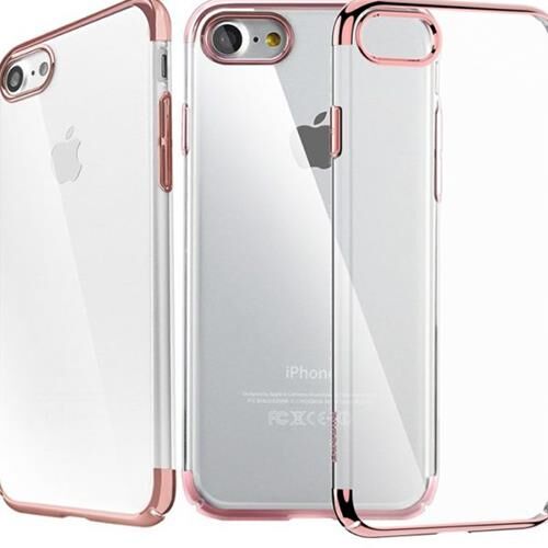 Baseus Glitter Case iPhone 7 / 8 ile Uyumlu Silikon Kılıf Roze Gold