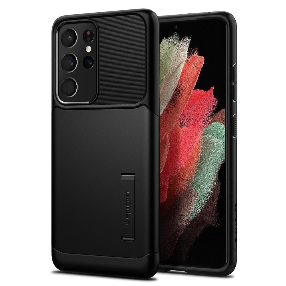 Spigen Galaxy S21 Ultra ile Uyumlu Kılıf Slim Armor Black