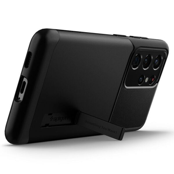 Spigen Galaxy S21 Ultra ile Uyumlu Kılıf Slim Armor Black