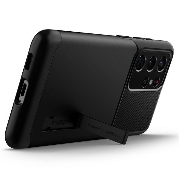 Spigen Galaxy S21 Ultra ile Uyumlu Kılıf Slim Armor Black