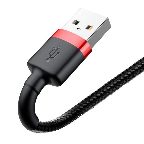 Baseus Cafule 1.5A 2M Micro Usb Data Şarj Kablosu CAMKLF-C91 Kırmızı/Siyah