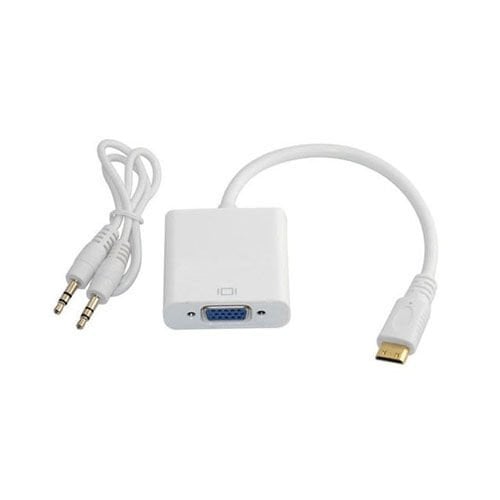 HDMI to VGA Çevirici Adaptör Ses Çıkışlı Beyaz