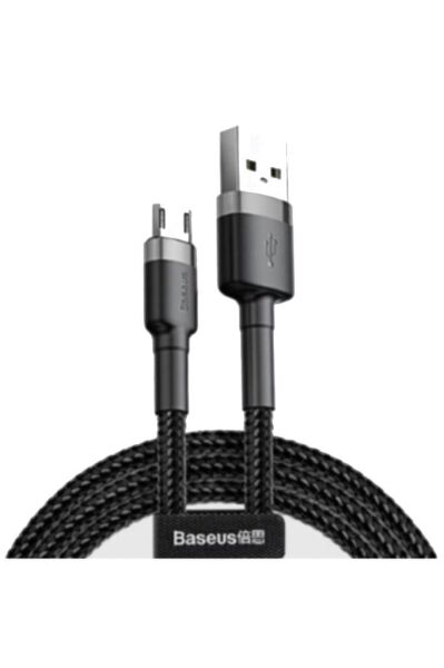 Baseus Cafule 2.0A Micro USB 3M Şarj Kablosu CAMKLF-HG1 Siyah Gri (Out)